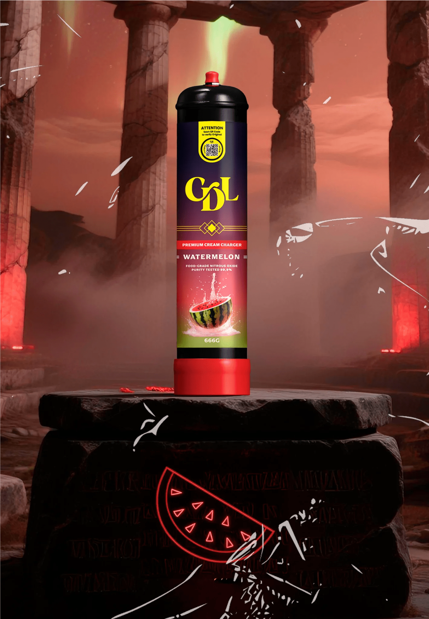 Cream Deluxe 666g N2O Charger – Watermelon