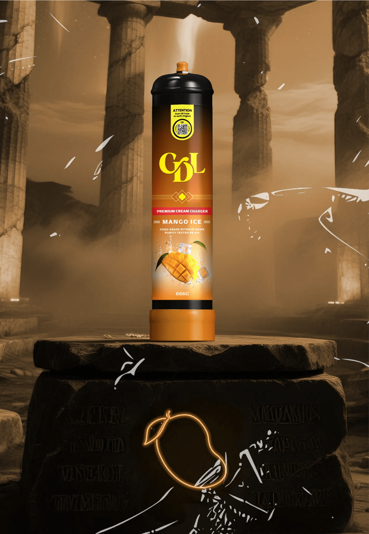 Cream Deluxe 666g N2O Charger – Mango Ice
