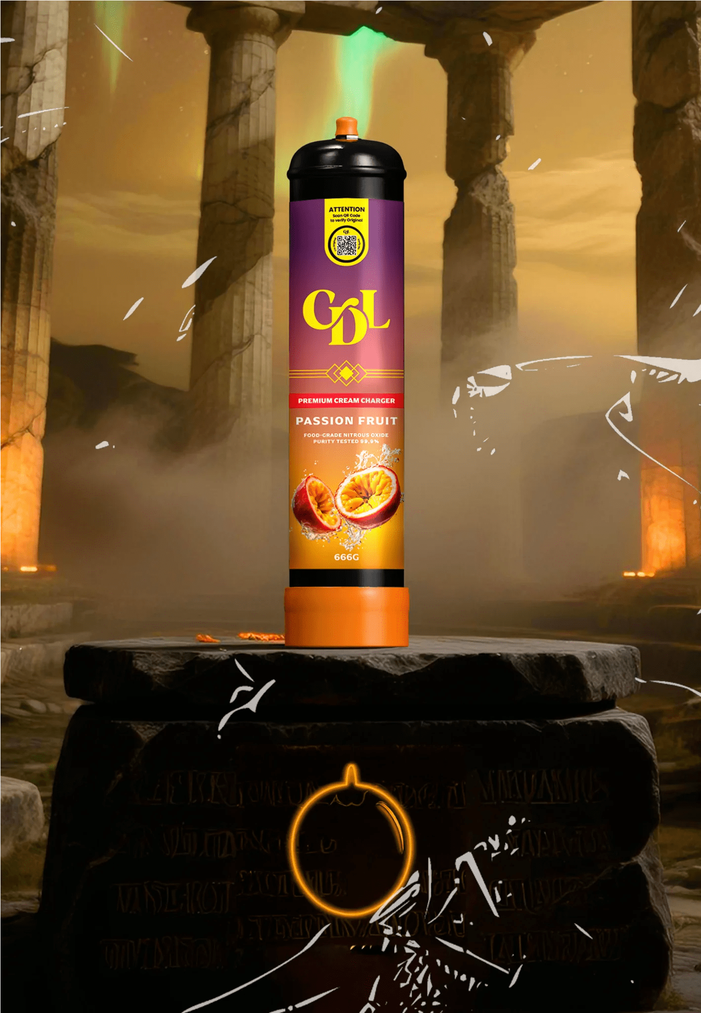 Cream Deluxe 666g N2O Charger – Passion fruit