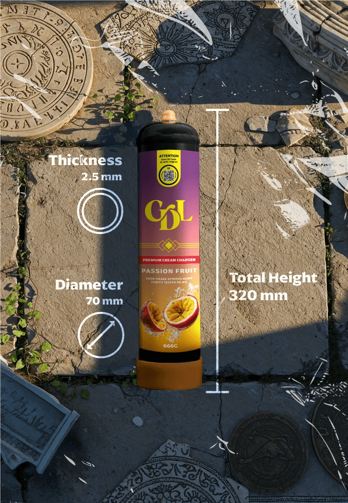 Cream Deluxe 666g N2O Charger – Passion fruit